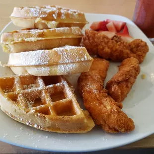 Chicken &amp; waffles and Bloody Mary