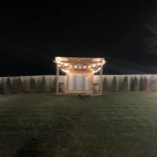 a gazebo in the yard