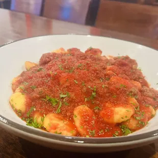 Gnocchi with our homemade meat sauce
