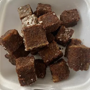 Scrapple Bites with Syrup