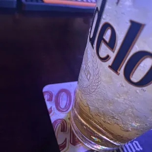 a cold beer in a glass