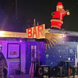 santa on the roof