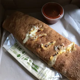 long cheesesteak stromboli