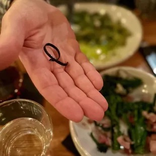 A side of rubber band in the broccolini