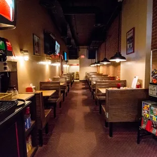 the inside of a restaurant