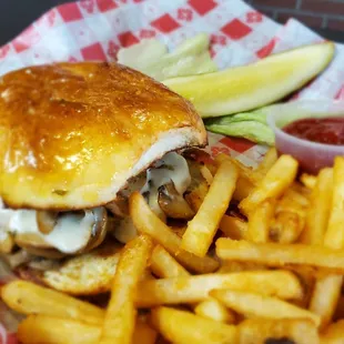 Mushroom and Swiss Burger