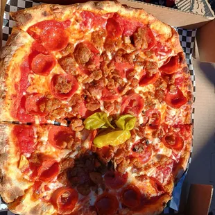 Pepperoni and sausage.