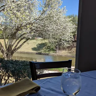 a glass of water on a table