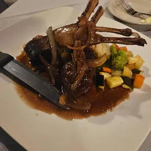 Lamb chops. Italian fine dining.