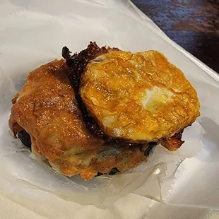 One-eyed jack burger, no bun (surprise!)