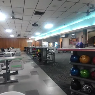 Lane seats with house balls.