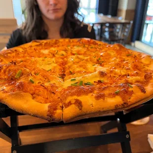 Buffalo chicken pizza.