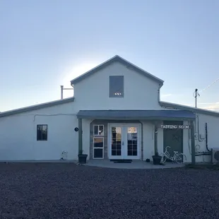 the front of the building