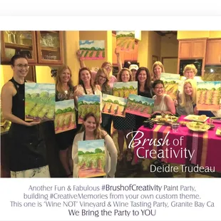 Fun &amp; Fabulous Paint Parties, WE COME TO YOU, Custom themes, Building #CreativeMemories from your own custom theme. wwBrushofCreativity.com