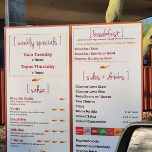 the menu