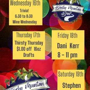 Nov. 16th-19th events