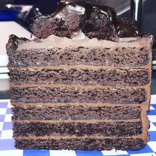 7 layer chocolate cake!  now serving desserts!