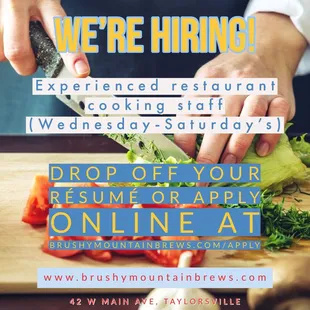 Hiring Cooks!