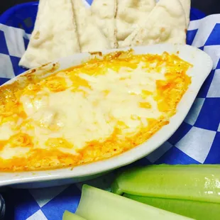 Hot Buffalo chicken dip!  now serving appetizers!
