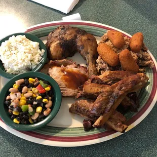 Smokehouse Platter with Cole Slaw &amp; Brushy Mountain Caviar
