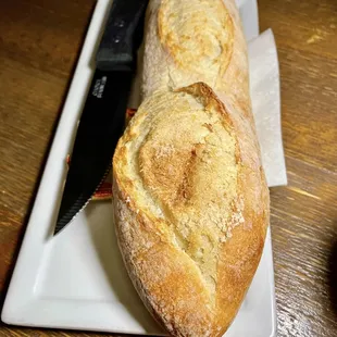 SCRUMPTIOUS...warmed up fresh baked baguette with my wife's Lasagna !