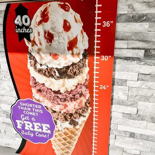 Kids under 40" get a free mini cone with mini scoop of choice!