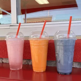 Get our &quot;Brain Freeze&quot; in any Italian Ice, Sorbet, or Sherbet flavor.  (Watermelon Ice, Orange Sherbet, and Blue Pop Ice featured)