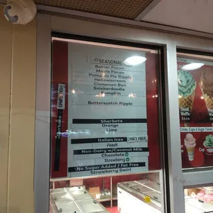 Seasonal menu options