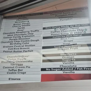 Some of the amazing flavors.   They also have Oat Milk ice cream now &amp; Italian ice!!  Something for everyone!