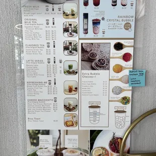 Some of their menu