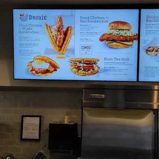 the menu of a fast food restaurant