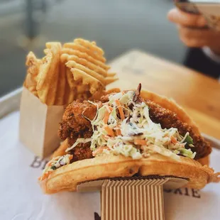 THE ORIGINAL and waffle fries