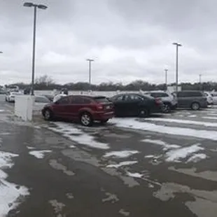 Top floor of the parking garage.
