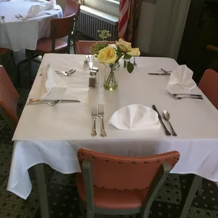 Typical place setting.   The food does not disappoint.