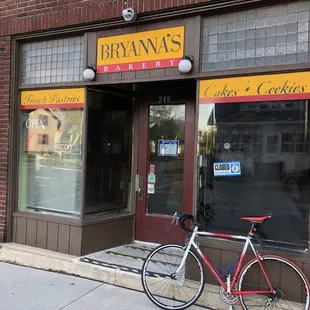 a bicycle parked outside