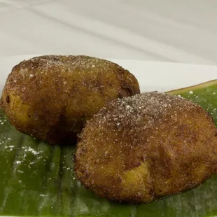 Deliciosos Rellenitos Made with Fried Sweet Plantain Stuffed with Sweet Chocolate &amp; Black Beans or Sweet Manjar Blanco (Milk Delicacy).