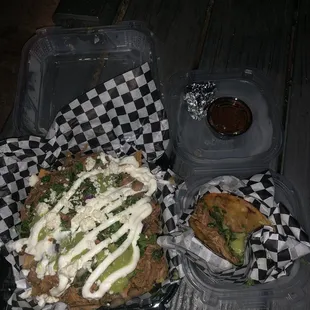 Birria Nachos and Birria Taco