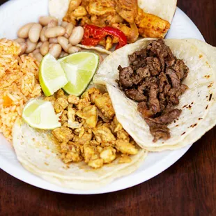 Rice and Beans taco plate