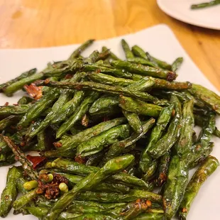 Dry fried green beans