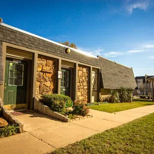 Our leasing office is central to the community and round the corner from the laundry.