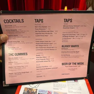 Drink Menu.
