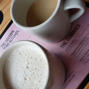 Coffee, Latte, gummy menu