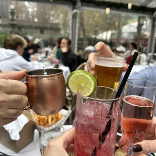 Drinks in the 'garden' at Bryant Park Grill.