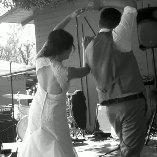 Michael &amp; Kayla swinging to the music of their live band at the historic George Key Ranch, CA. Photo by Matt Morgen.