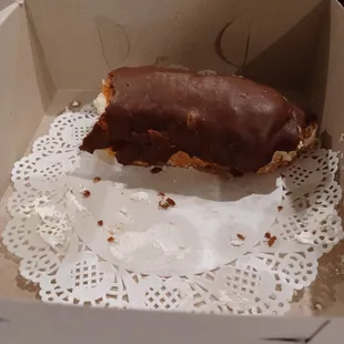 Buttercream filled chocolate long john!
