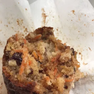 Morning glory muffin will with tender carrots and plump raisins.