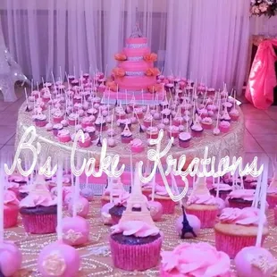 a table of cupcakes
