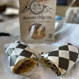 Korean Philly Cheesesteak and chips