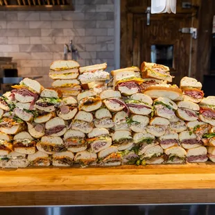 a pile of sandwiches