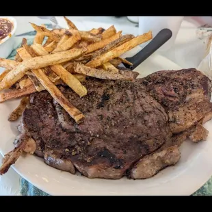 Ribeye with fries